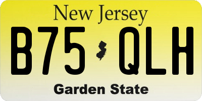 NJ license plate B75QLH