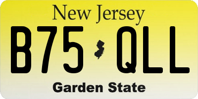 NJ license plate B75QLL
