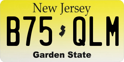 NJ license plate B75QLM