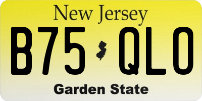 NJ license plate B75QLO