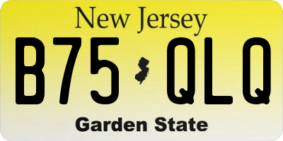 NJ license plate B75QLQ
