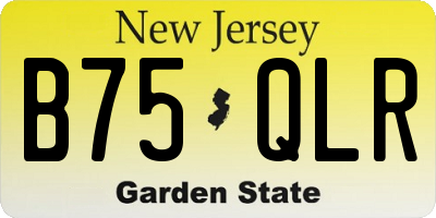 NJ license plate B75QLR