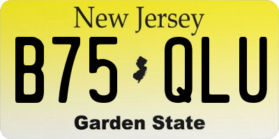NJ license plate B75QLU