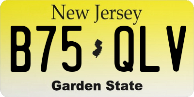 NJ license plate B75QLV