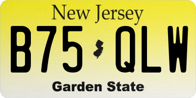 NJ license plate B75QLW
