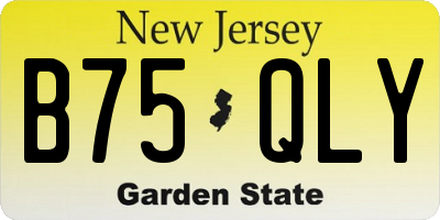 NJ license plate B75QLY