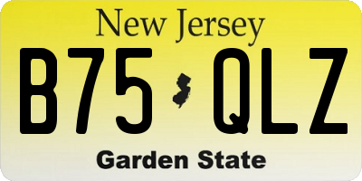 NJ license plate B75QLZ