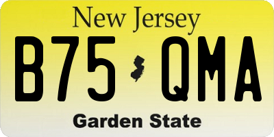 NJ license plate B75QMA