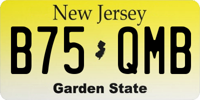 NJ license plate B75QMB