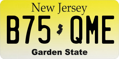 NJ license plate B75QME