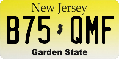 NJ license plate B75QMF