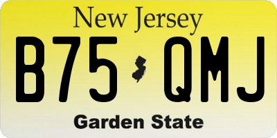 NJ license plate B75QMJ