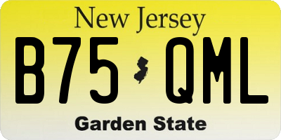 NJ license plate B75QML
