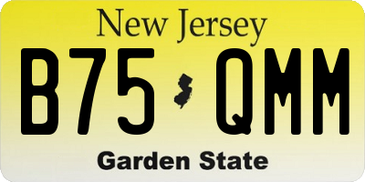 NJ license plate B75QMM