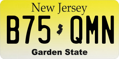 NJ license plate B75QMN