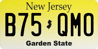 NJ license plate B75QMO