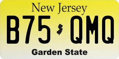 NJ license plate B75QMQ