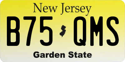 NJ license plate B75QMS