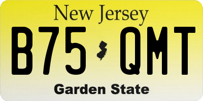 NJ license plate B75QMT