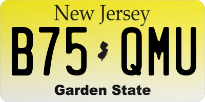 NJ license plate B75QMU