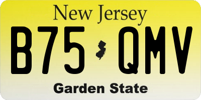 NJ license plate B75QMV