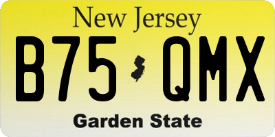 NJ license plate B75QMX