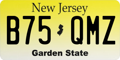 NJ license plate B75QMZ