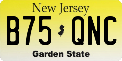 NJ license plate B75QNC