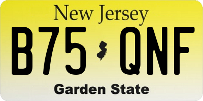 NJ license plate B75QNF