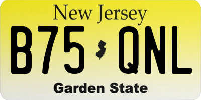 NJ license plate B75QNL