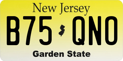 NJ license plate B75QNO
