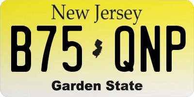 NJ license plate B75QNP