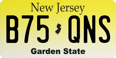 NJ license plate B75QNS