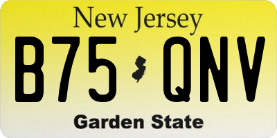 NJ license plate B75QNV