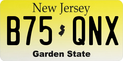 NJ license plate B75QNX