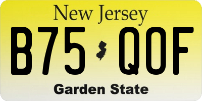 NJ license plate B75QOF