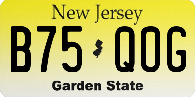 NJ license plate B75QOG