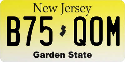 NJ license plate B75QOM