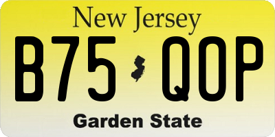NJ license plate B75QOP