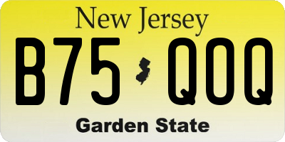 NJ license plate B75QOQ