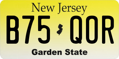 NJ license plate B75QOR
