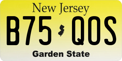 NJ license plate B75QOS