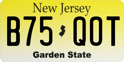 NJ license plate B75QOT