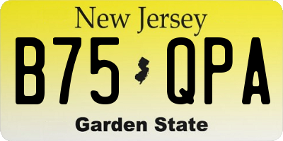 NJ license plate B75QPA