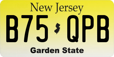 NJ license plate B75QPB
