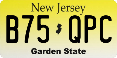 NJ license plate B75QPC