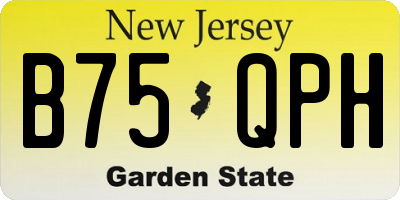 NJ license plate B75QPH