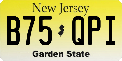 NJ license plate B75QPI
