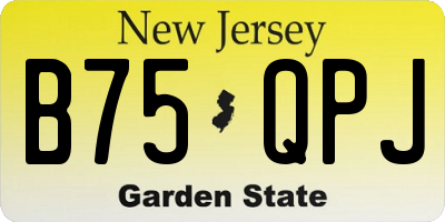 NJ license plate B75QPJ