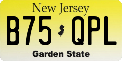 NJ license plate B75QPL